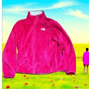 The North Face Women’s Osito High Pile Fleece Jacket Size L Hot Pink Full Zip